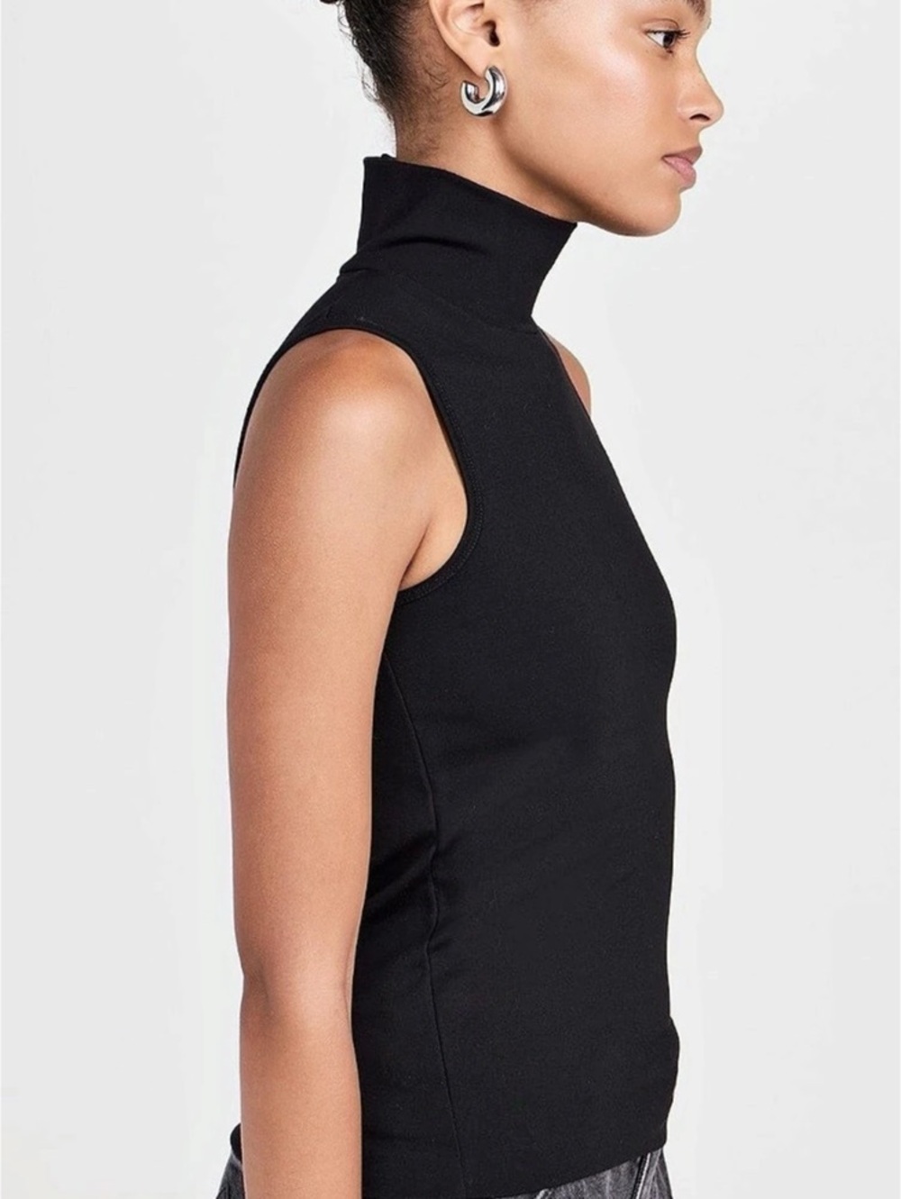 Rag & Bone Porter Jersey Black Sleeveless Turtleneck Top - Picture 10 of 13